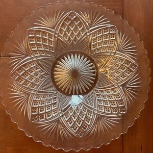 Midcentury cut glass serving platter